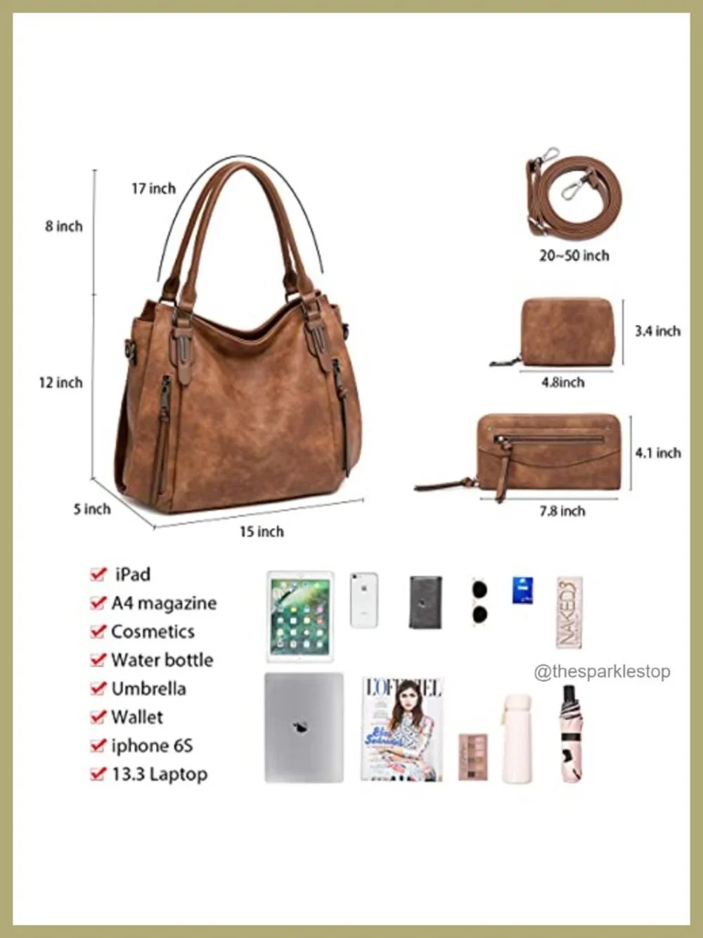 Hobo Bags for Women Faux Leather Shoulder Crossbody Purse Vegan Handbag